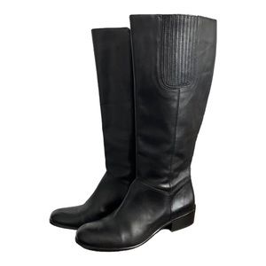 Corso Como Knee High Black Leather Riding Boots - Size 7.5M